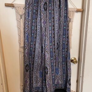 Band of Gypsies Wide Leg Pants in Blue and Black Paisley
